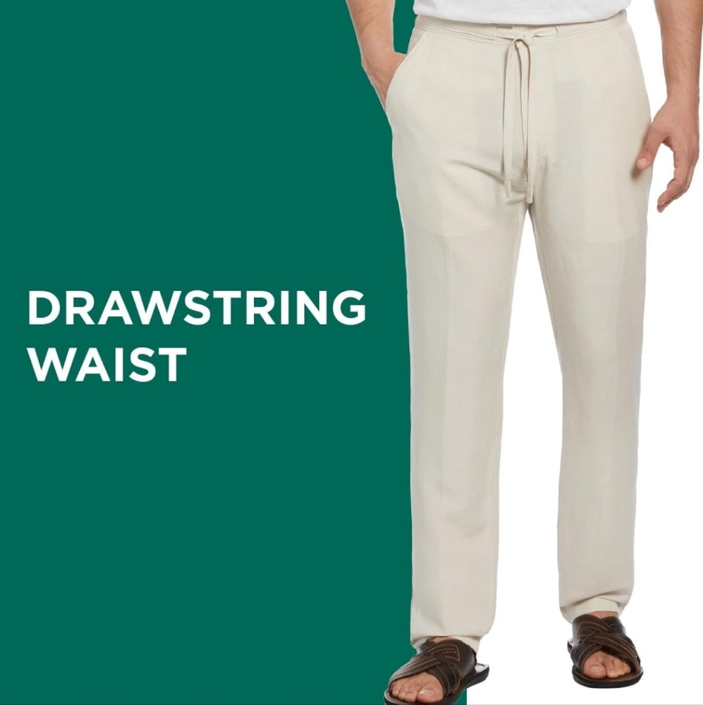 NWT Men's Cubavera Linen Drawstring Pants - Picture 2 of 8